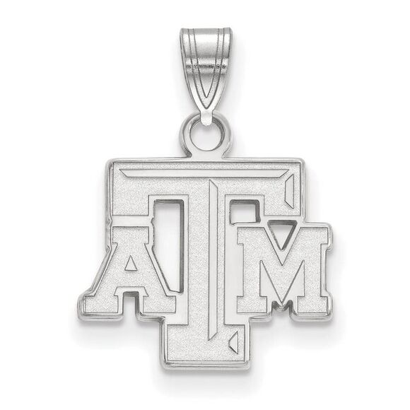 Sterling Silver Texas A&M U. Small Fancy 'TAM' Pendant - Picture 1 of 3